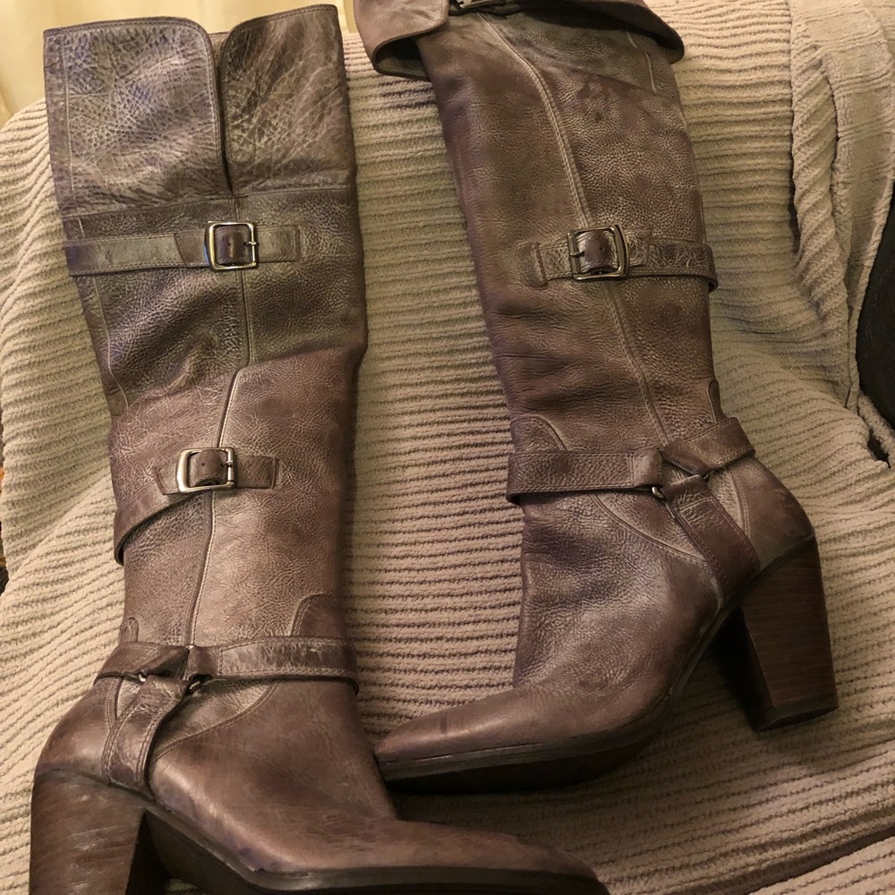 Enzo Thigh high leather boots